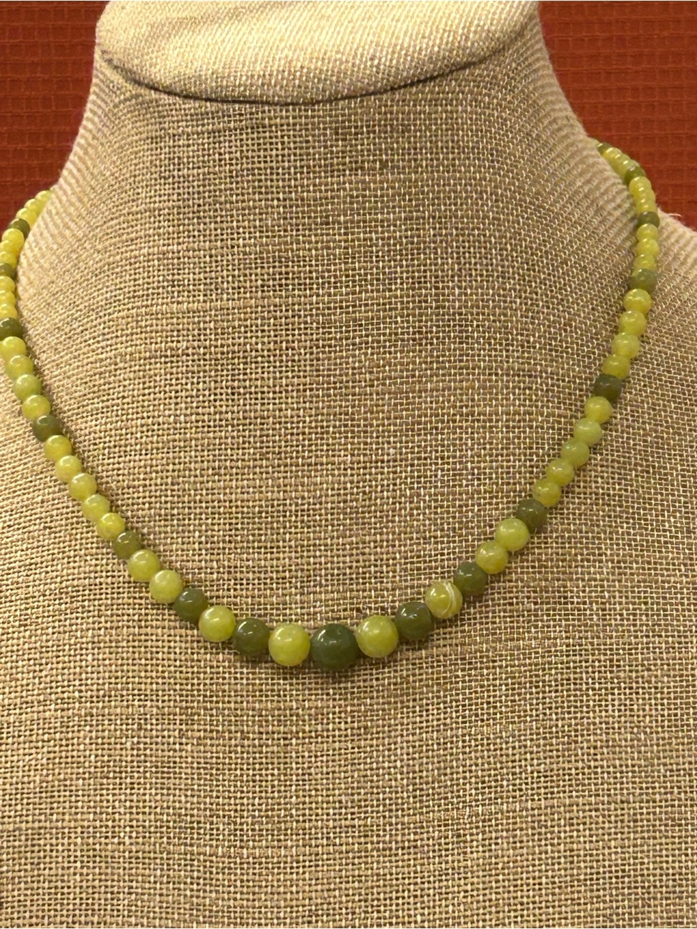 Jay King Desert Rose Trading Sterling Silver and Jadeite beaded necklace 17”
